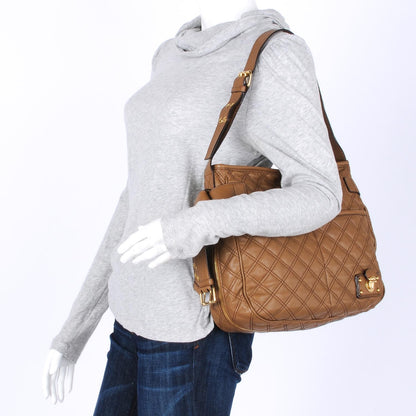 Marc Jacobs Leather Quilted Iris Hobo Taupe 2 of 8