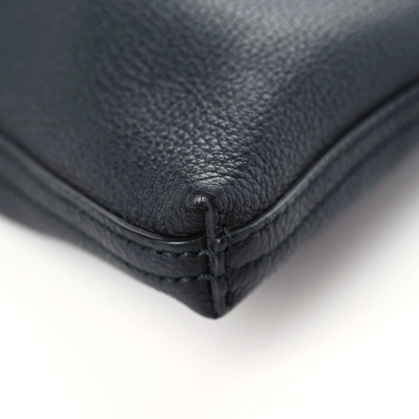 Pebbled Calfskin Large Logo Portfolio Clutch Black