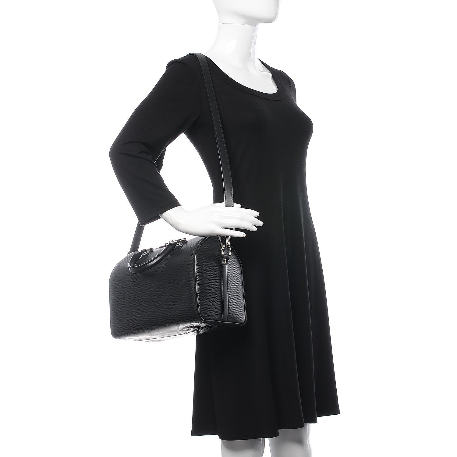Louis Vuitton Epi Speedy Bandouliere 25 Black 2 of 8