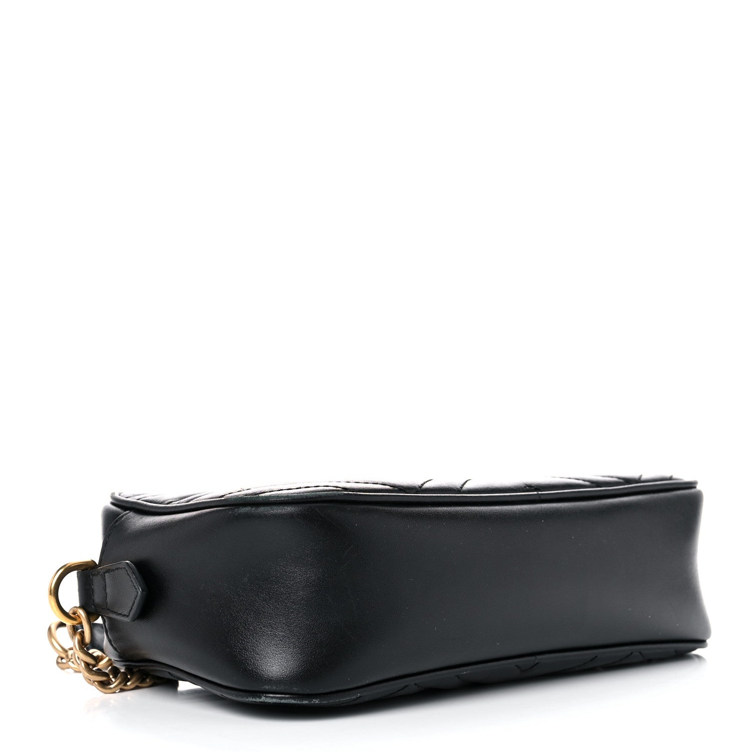 Gucci Calfskin Matelasse Small GG Marmont Chain Shoulder Bag Black 3 of 13