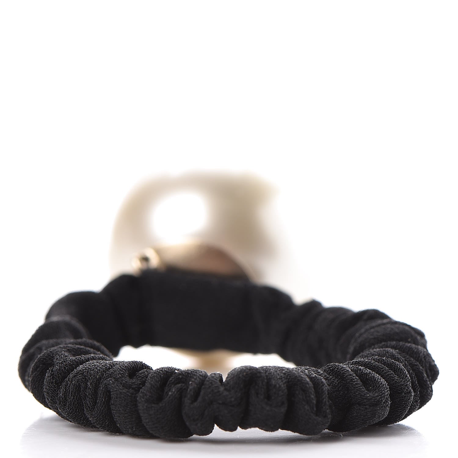 Chanel Pearl CC Hair Tie Black Gold Pearly White 3 of 4