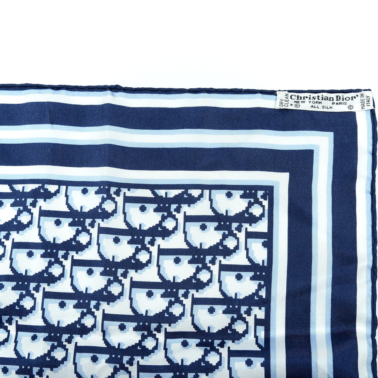 Silk Monogram Scarf Blue