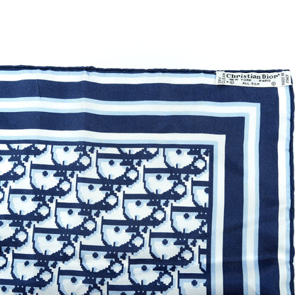 Christian Dior Silk Monogram Scarf Blue 3 of 3