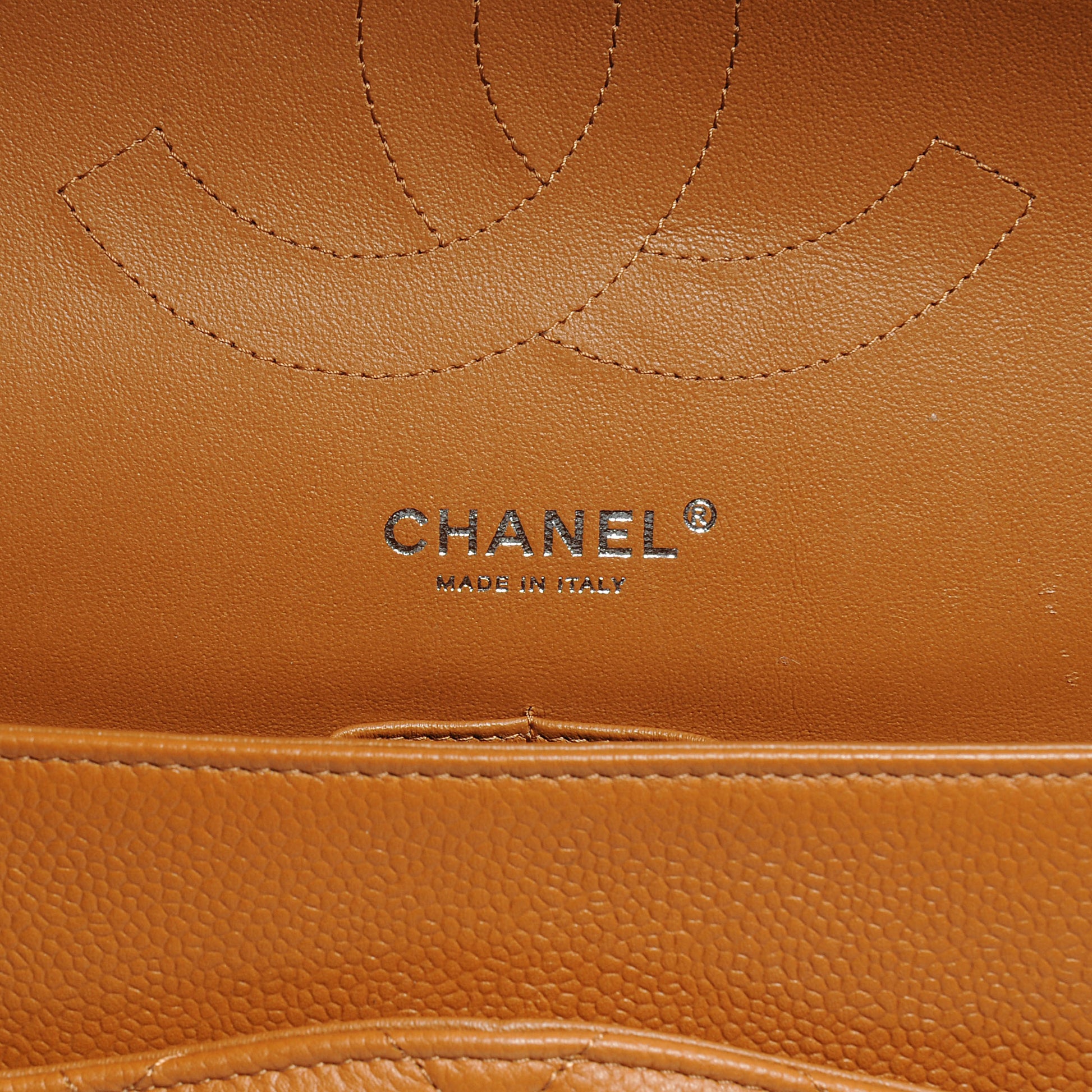 Chanel Caviar Quilted Jumbo Double Flap Light Brown 7 of 8