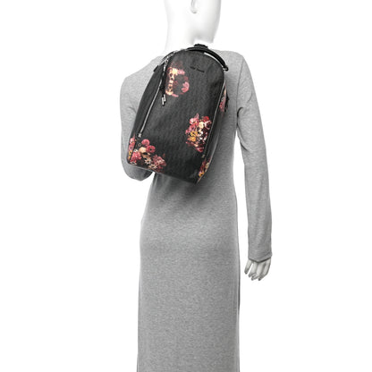 Christian Dior x Toru Kamei Coated Canvas Floral Skull Sling Backpack Grey Multicolor 2 of 11