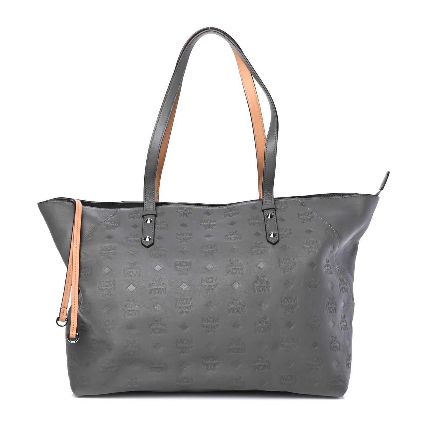 Calfskin Ottomar Monogram Medium Klara Top Zip Tote Charcoal