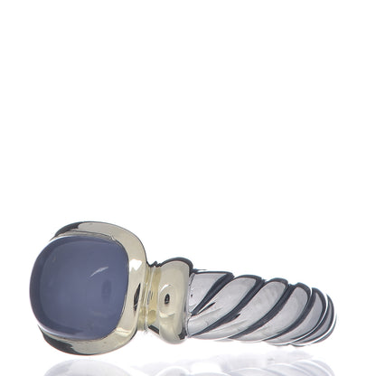 David Yurman Sterling Silver 14K Yellow Gold Chalcedony 10mm Noblesse Ring 53 6.5 3 of 6