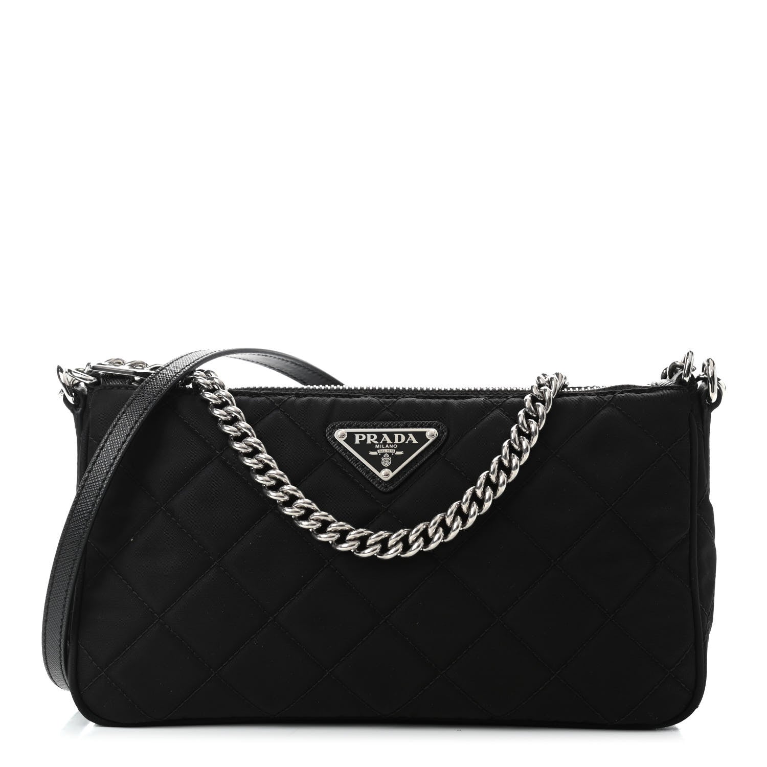 Prada Nylon Tessuto Impuntu Quilted Crossbody Bag Black 1 of 4