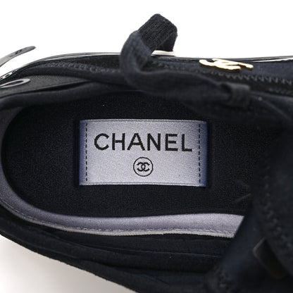 Chanel Velvet Calfskin Mixed Fibers CC Sneakers 38 Black 8 of 11