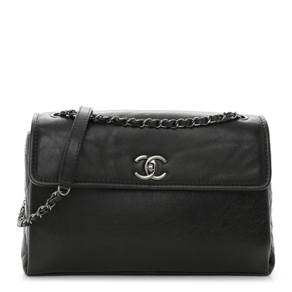 Chanel Calfskin Flap Bag Dark Green 1 of 12