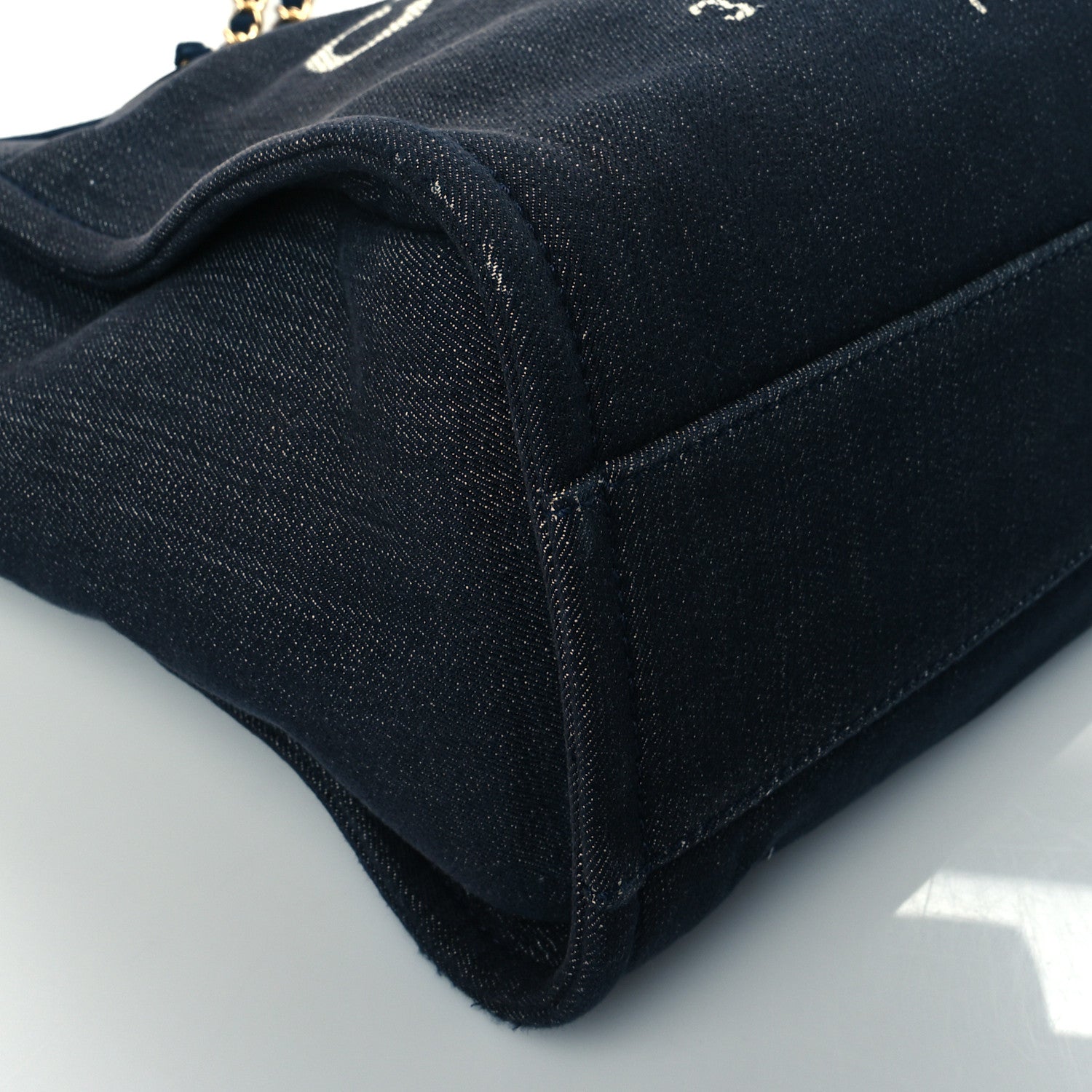 Chanel Denim Small Deauville Tote Dark Blue 9 of 10