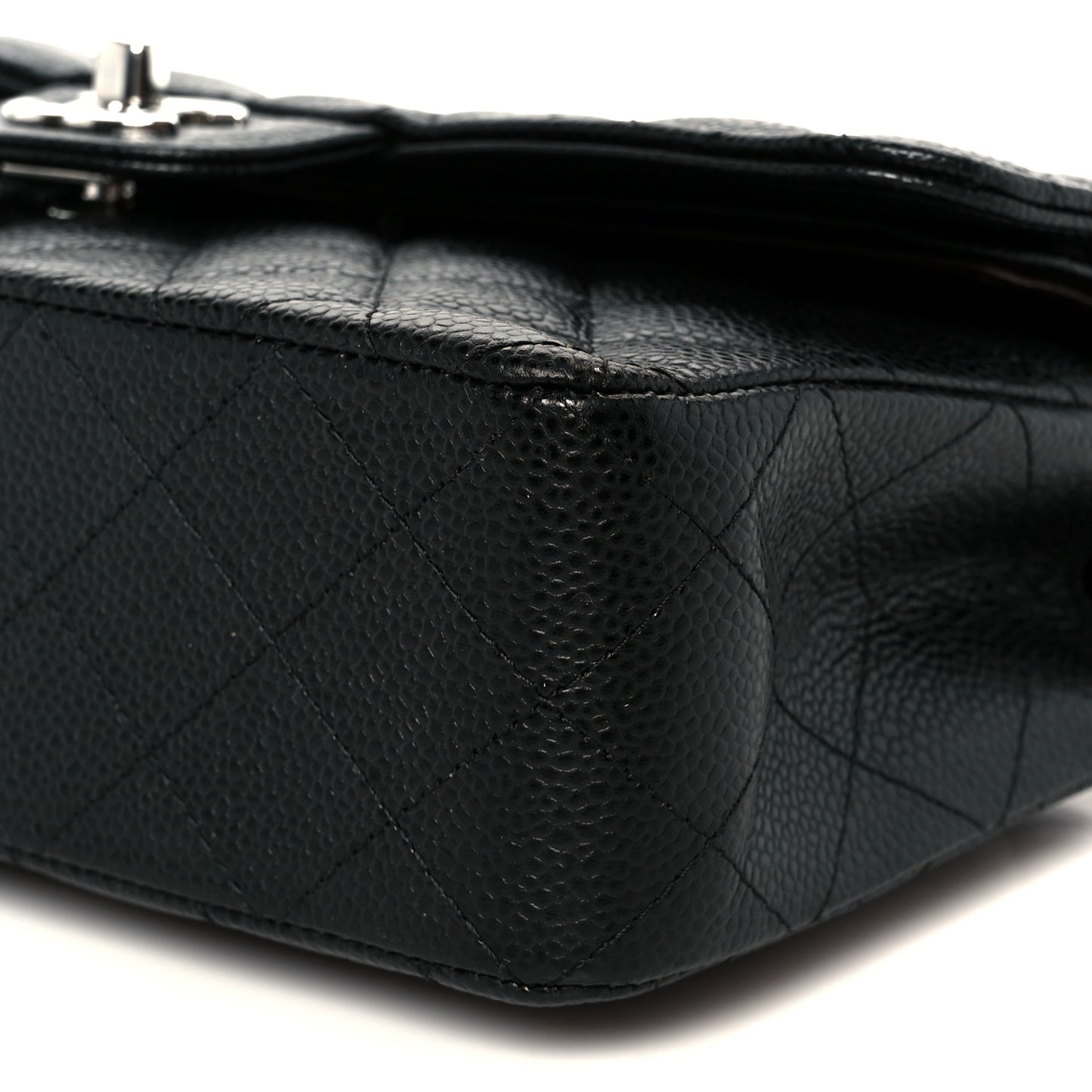Caviar Quilted Small Double Flap Black