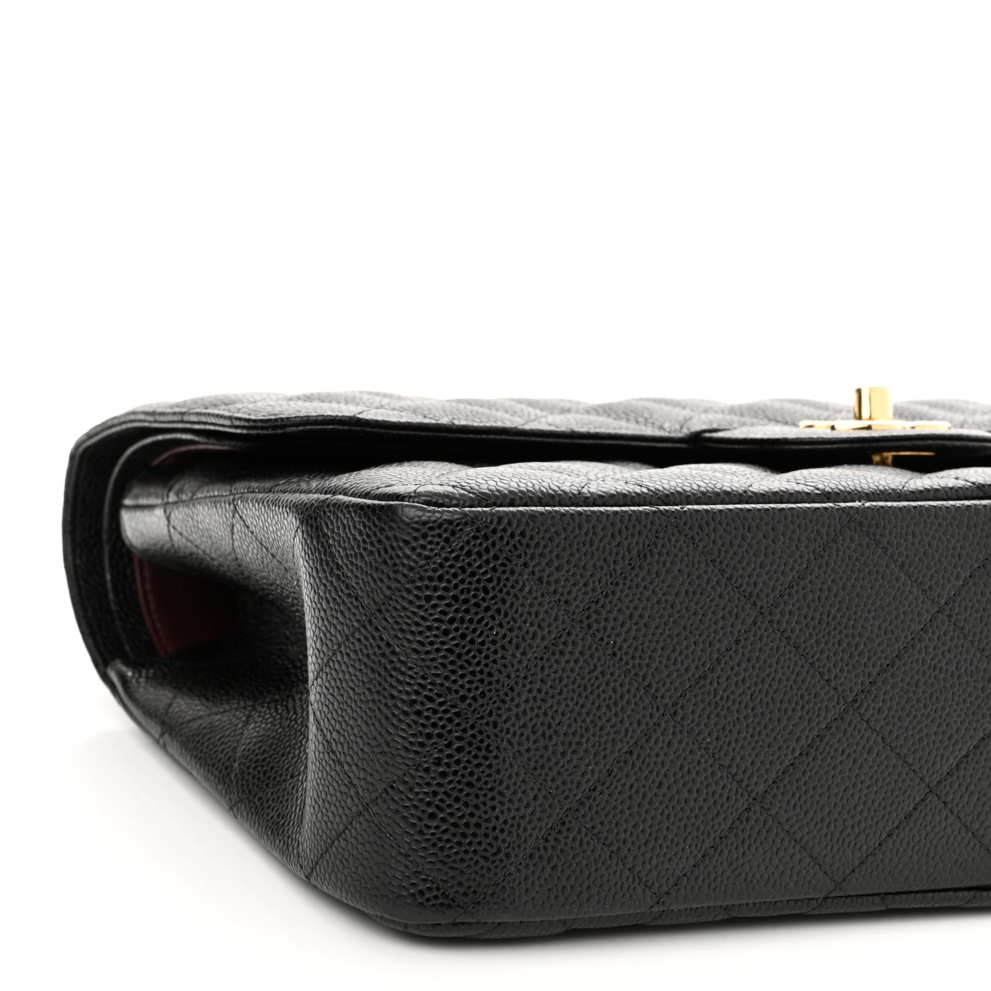 Caviar Quilted Jumbo Double Flap Black