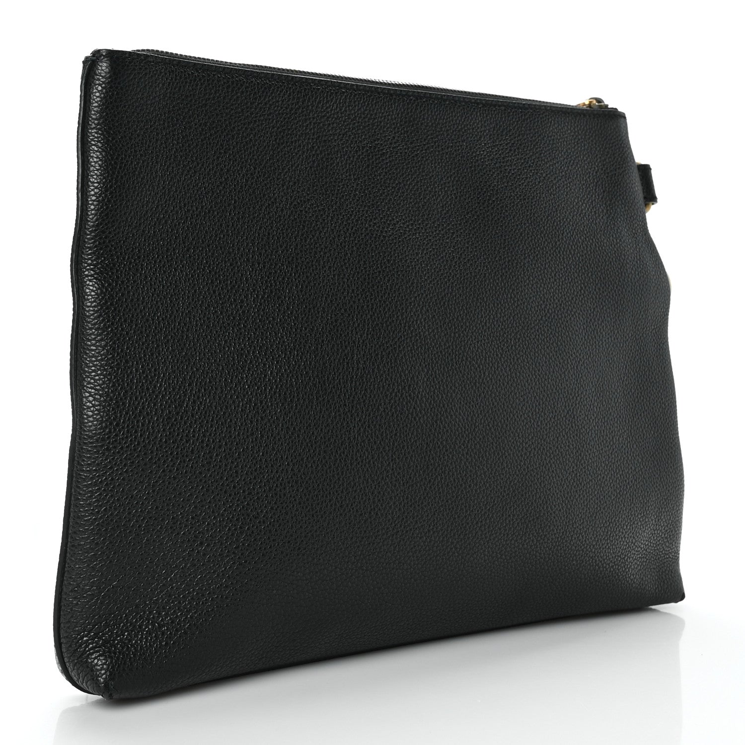 Gucci Pebbled Calfskin Logo Wristlet Black 3 of 7