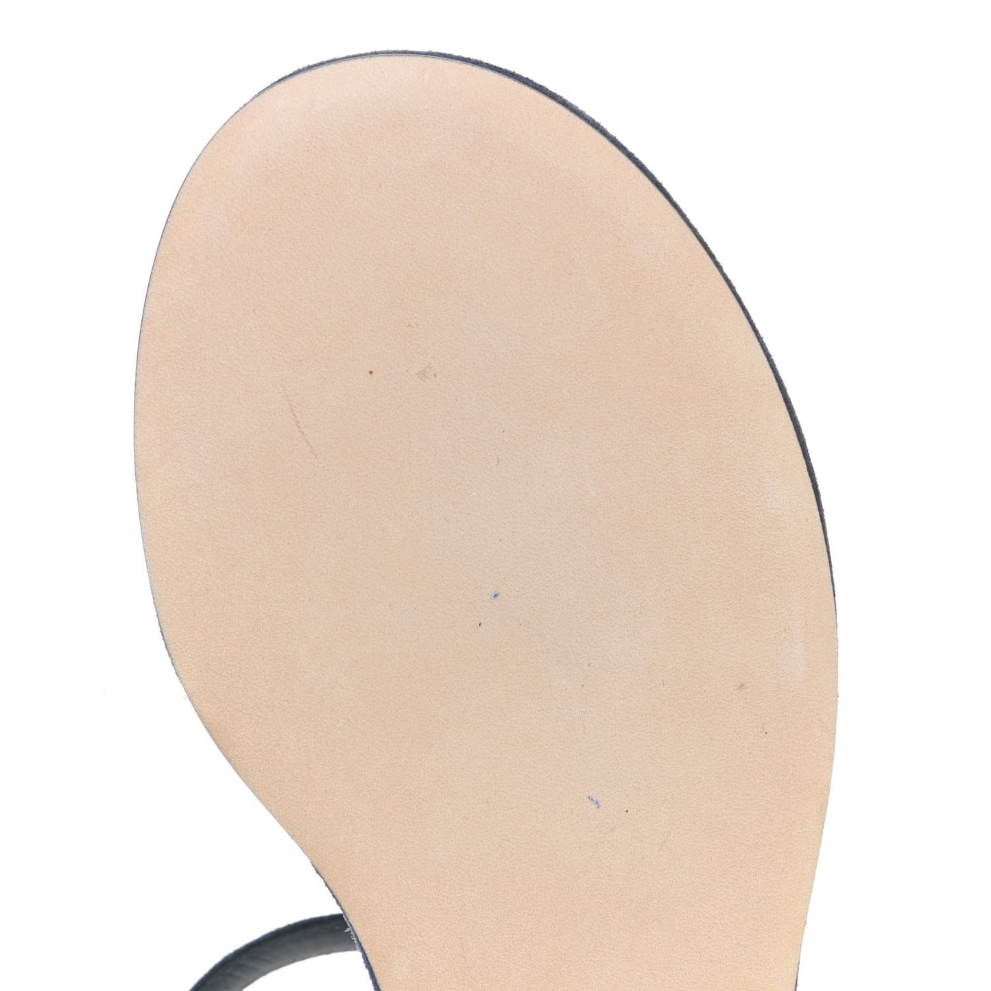 Suede Calfskin Thong Sandals 37 Navy Blue