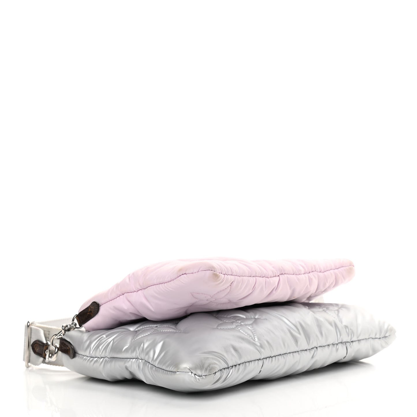 Econyl Monogram Pillow Maxi Multi Pochette Accessories Silver Pale Pink