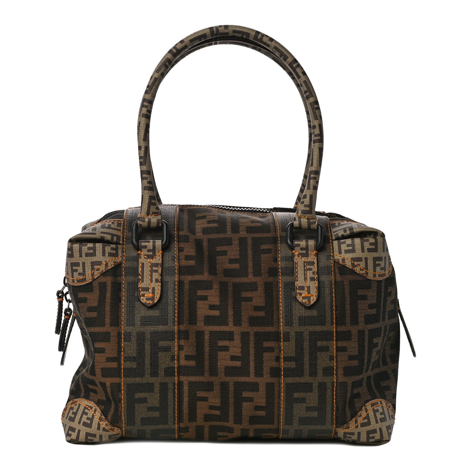 Fendi Zucca Zucchino Mixed Media Small B Mix Tote Tobacco 1 of 10
