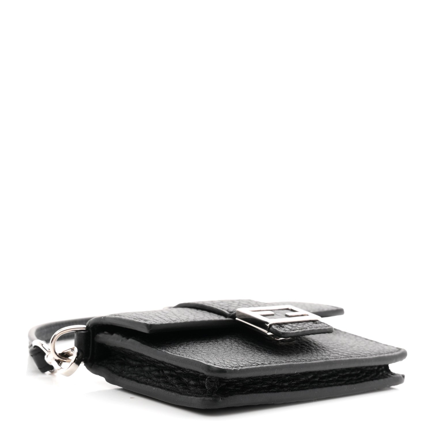 Fendi Cuoio Romano Micro Flat Baguette Black 3 of 9