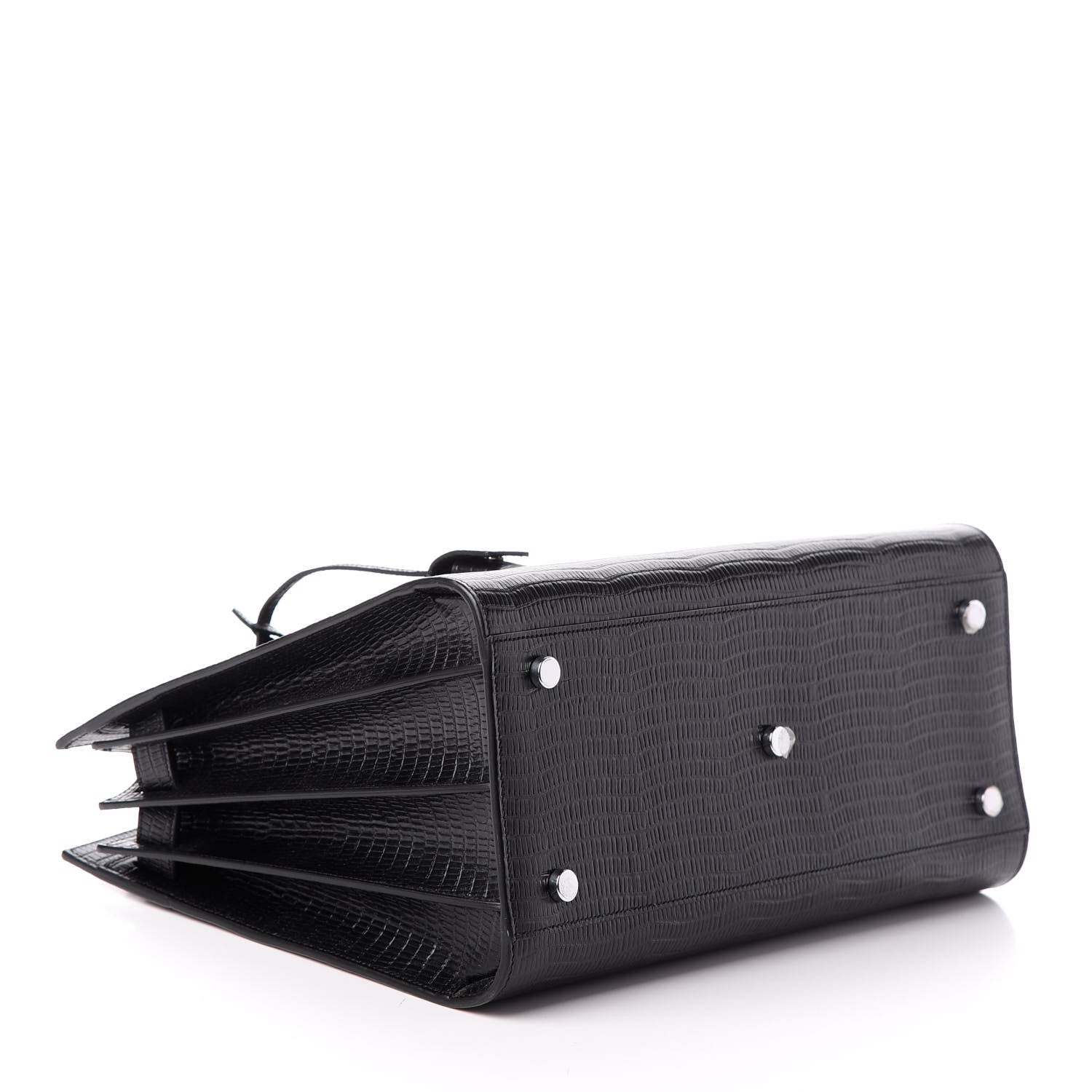 Saint Laurent Lizard Embossed Calfskin Small Sac De Jour Black 4 of 9