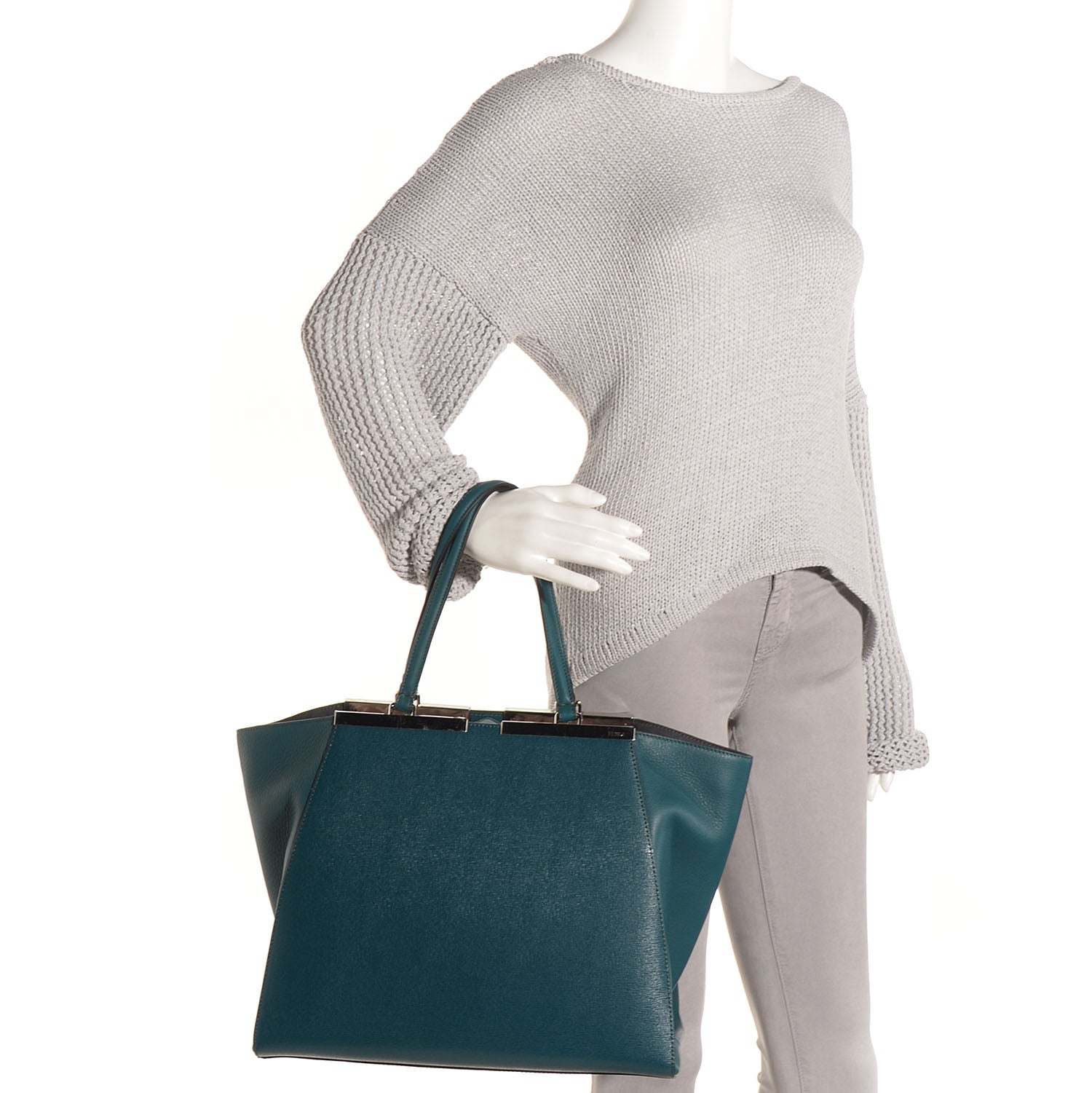 Fendi VItello Elite Flamingo Large 3Jours Tote Oceano 2 of 12