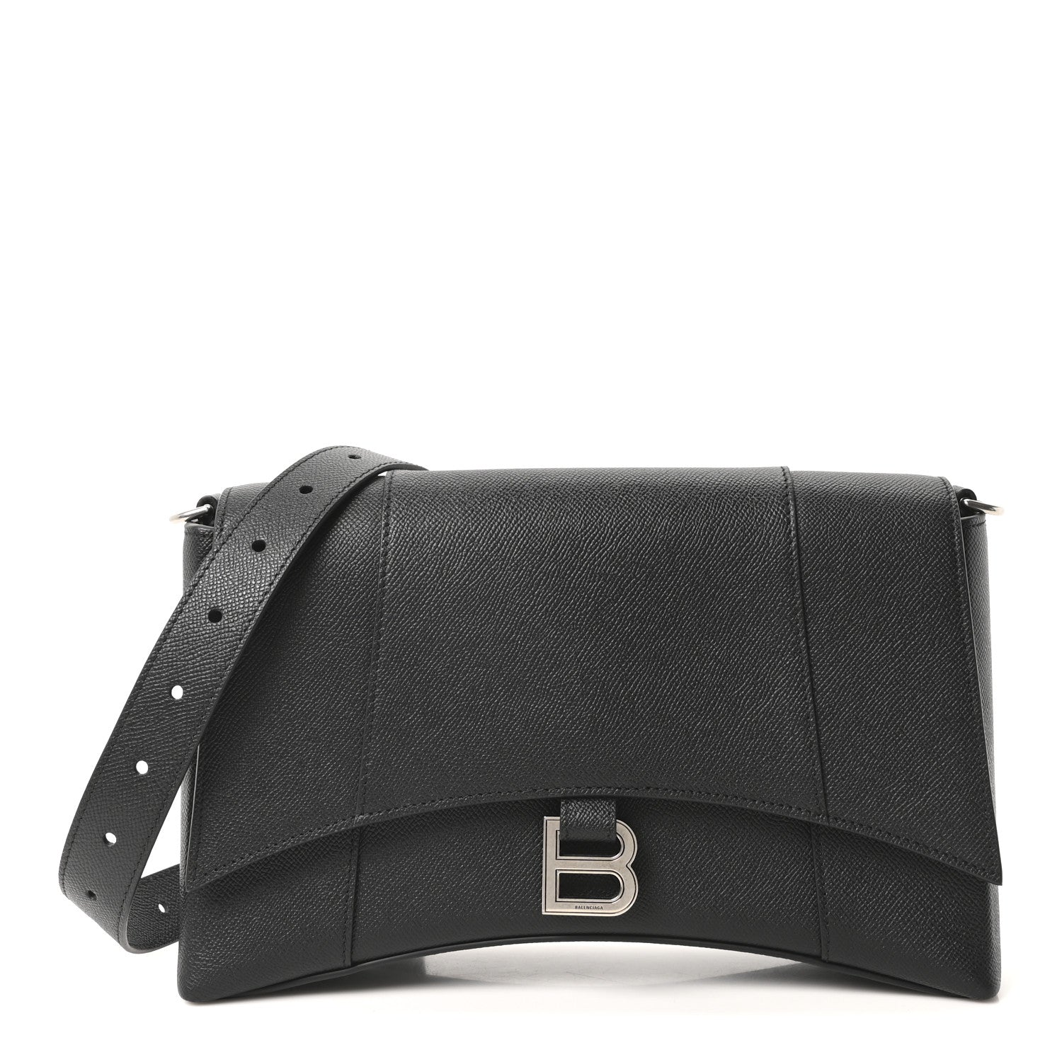 Balenciaga Semi Matte Soft Textured Calfskin Downtown Shoulder Bag Black 1 of 10