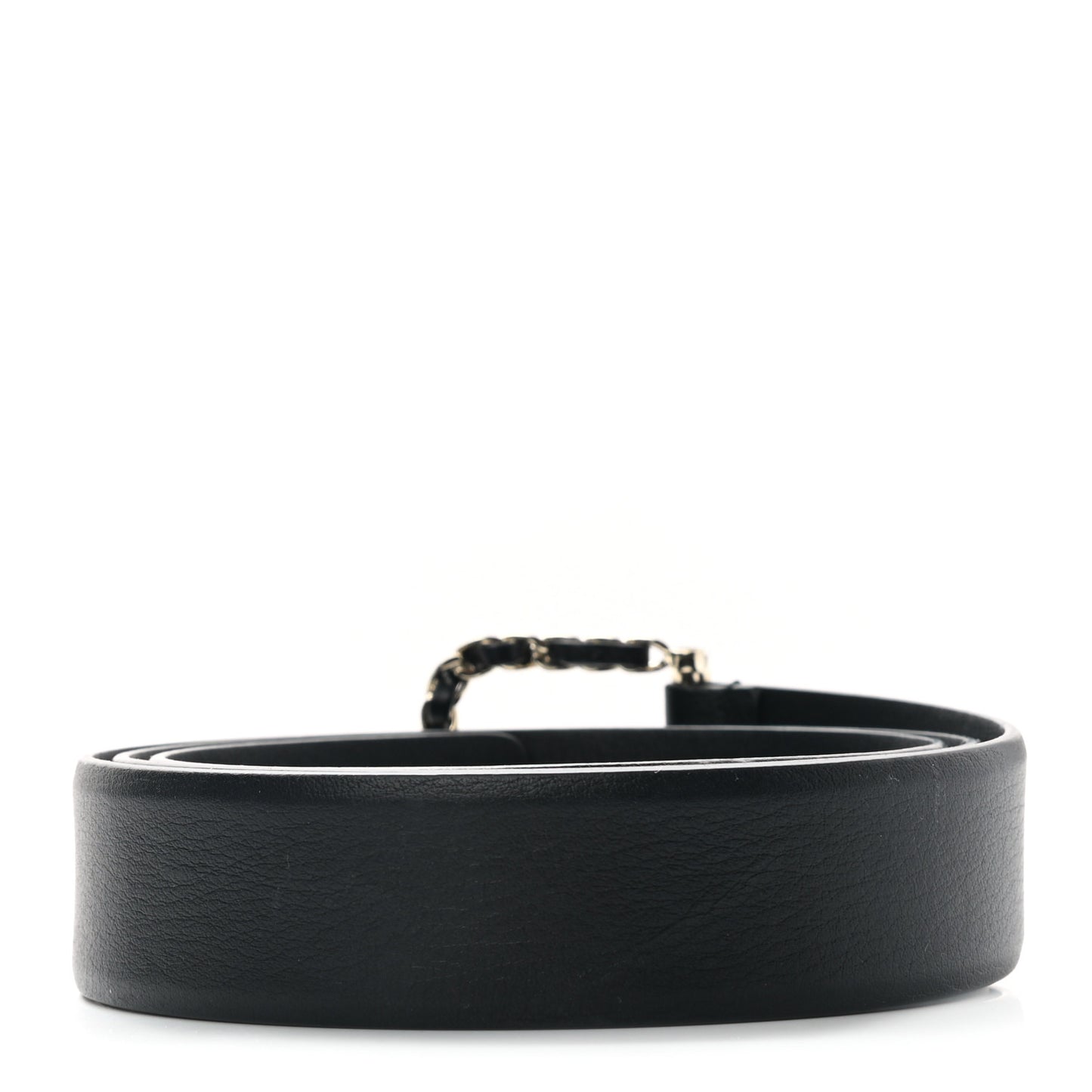 Lambskin Chain Square Buckle Belt 90 36 Black