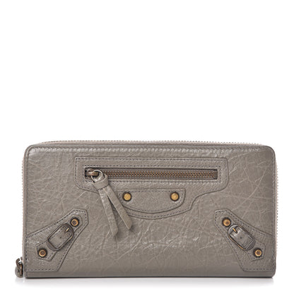 Balenciaga Agneau Classic Hardware Continental Zip Around Wallet Beige Liege 1 of 10