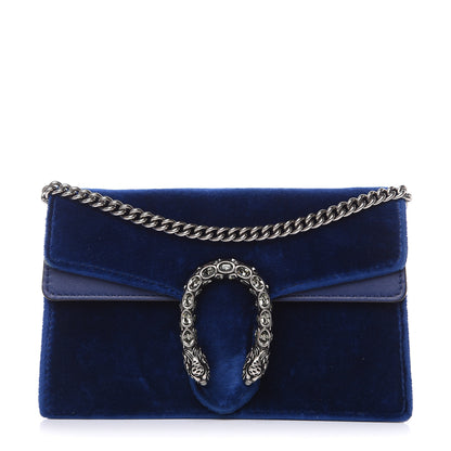 Gucci Velvet Super Mini Dionysus Shoulder Bag Cobalt 1 of 11