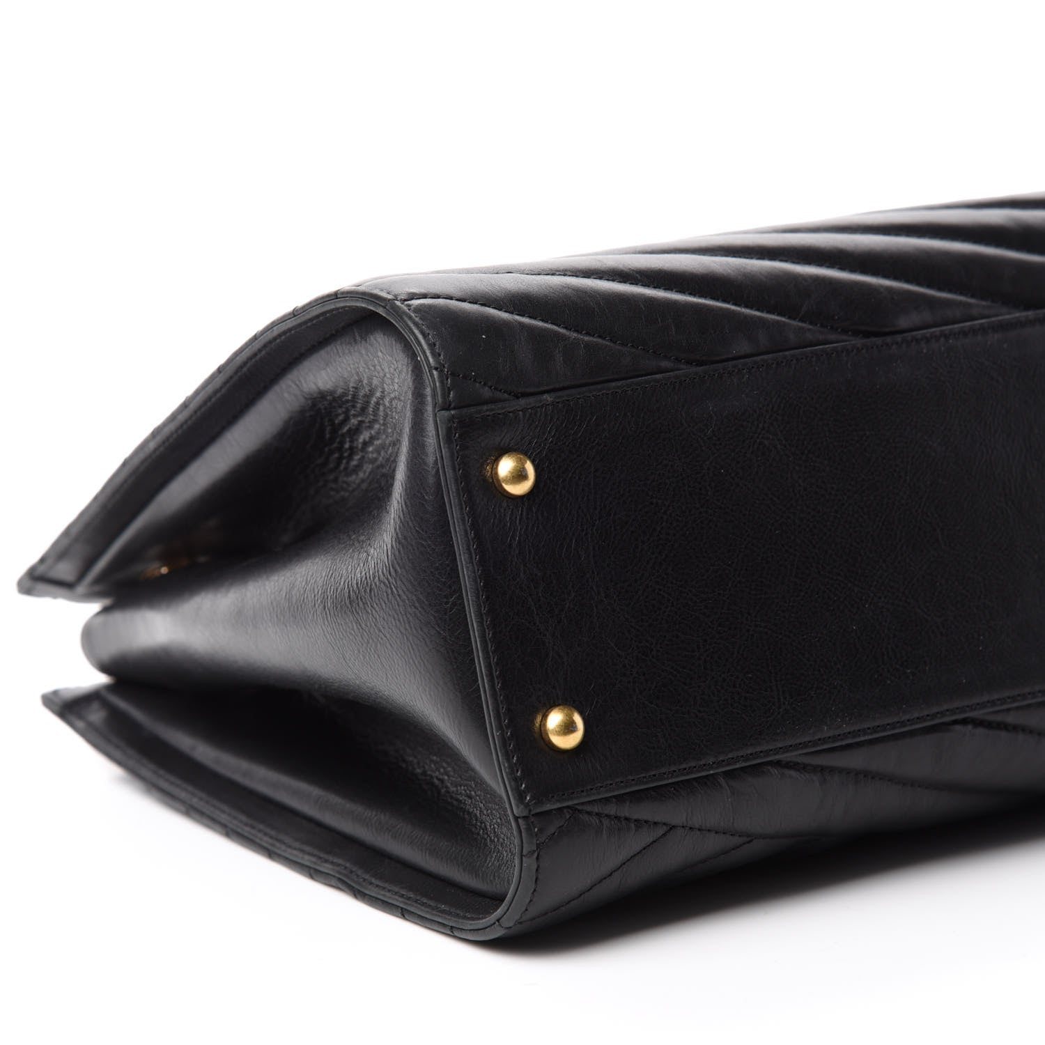 Chanel Calfskin Chevron Quilted Gabrielle Tote Black 6 of 10