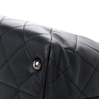 Chanel Sheepskin Quilted Chain Handle Large Shopping Tote Black 8 of 24