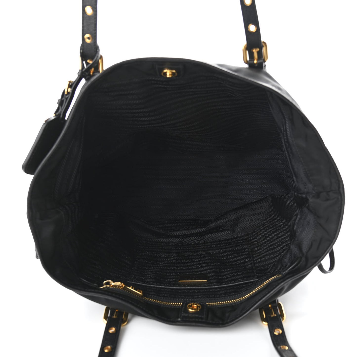 Tessuto Nylon Saffiano Tote Black