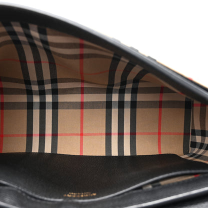 Burberry Grainy Calfskin Vintage Check Note Crossbody Bag Black 5 of 10