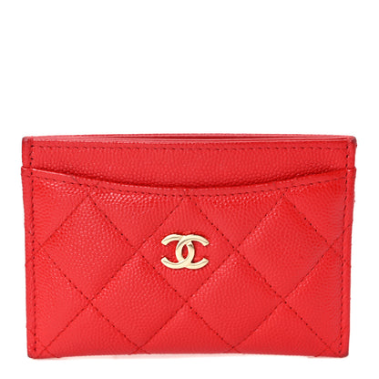 Chanel Caviar Quilted Card Holder Red 1 of 7