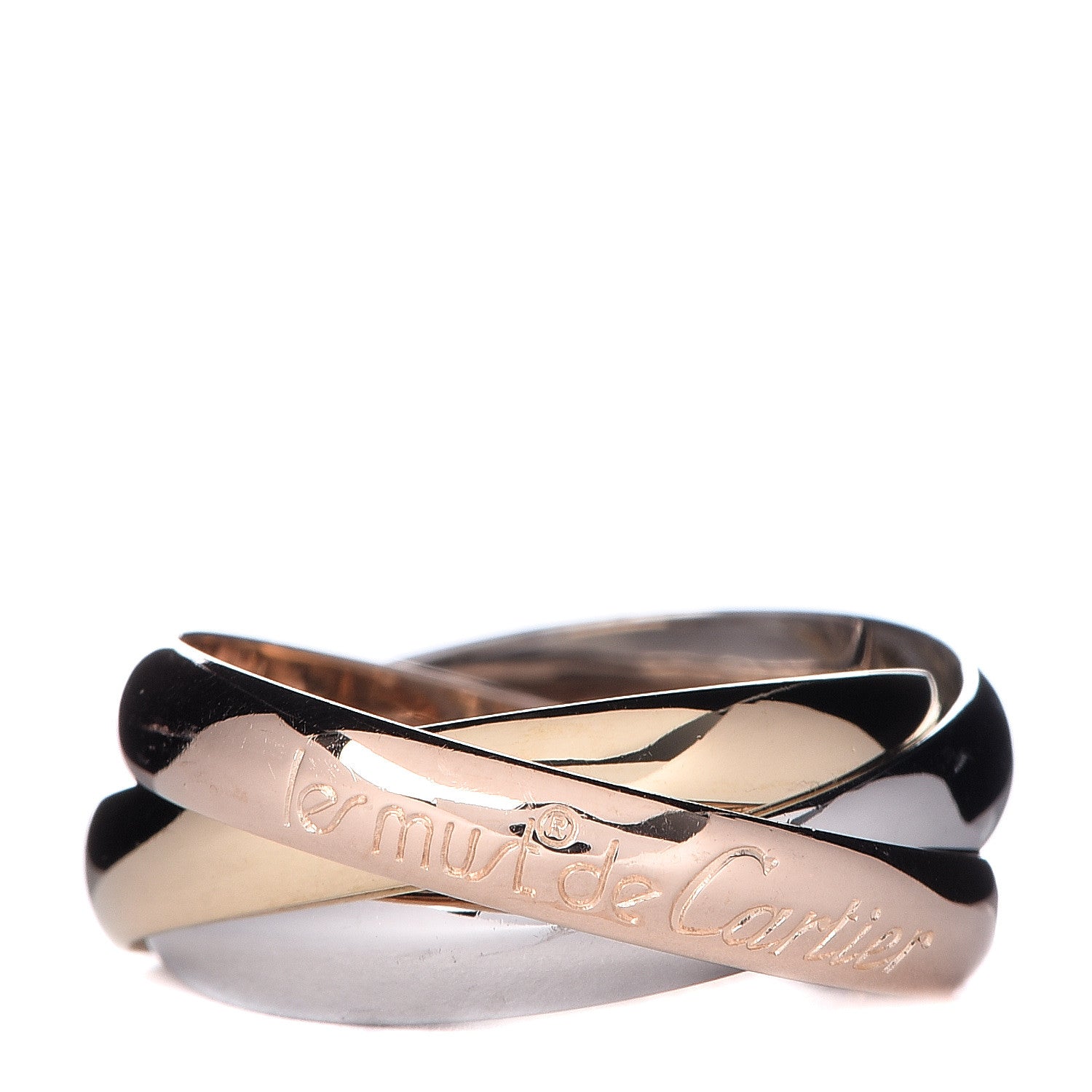 Cartier 18K Pink Yellow White Gold Classic Les Must De Trinity Ring 54 7 1 of 4