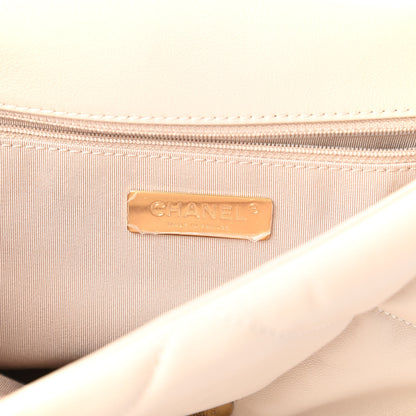 Chanel Goatskin Quilted Large Chanel 19 Flap Beige 8 of 11