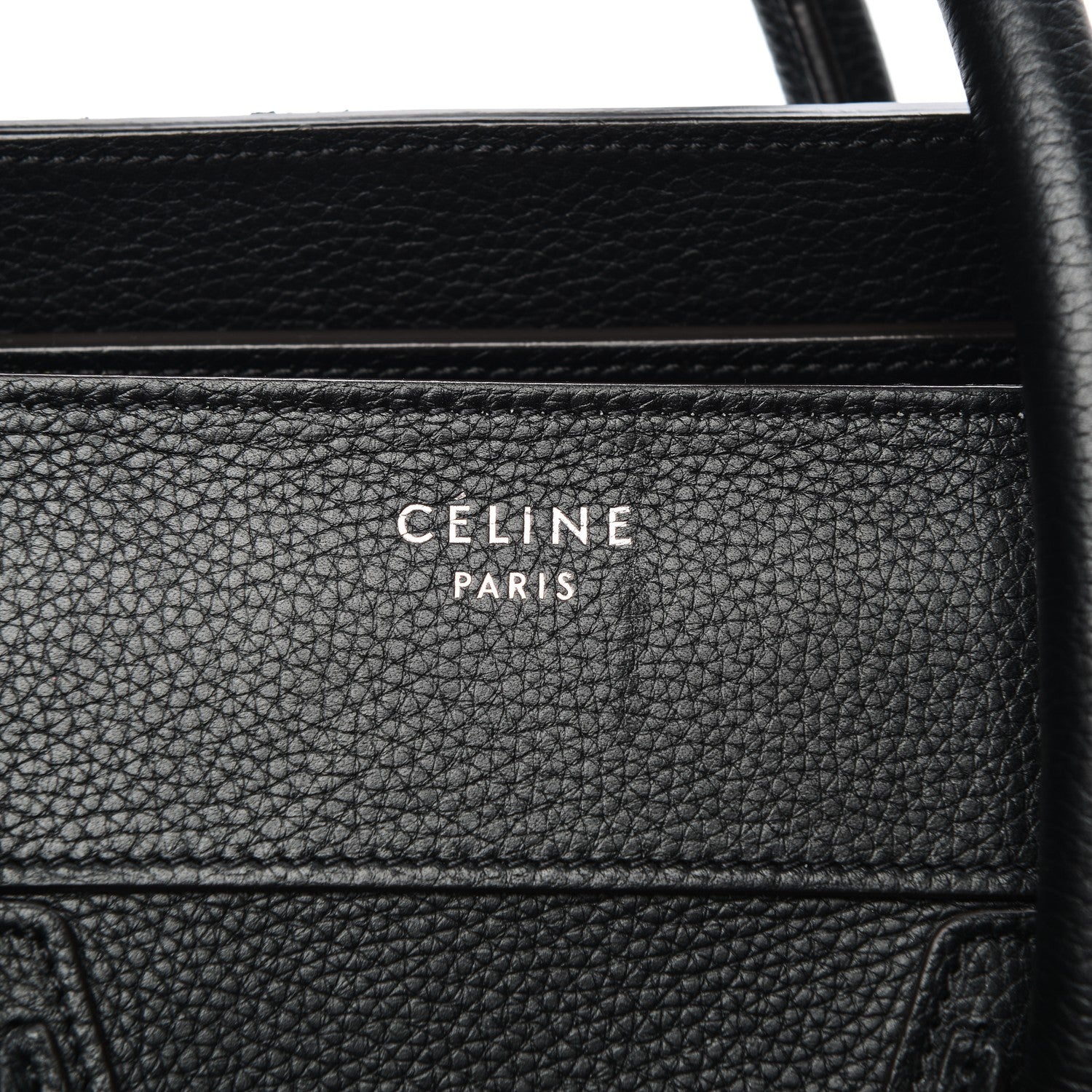 Celine Drummed Calfskin Mini Luggage Black 6 of 8