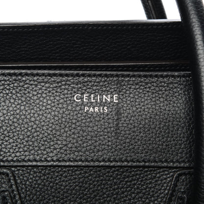 Celine Drummed Calfskin Mini Luggage Black 6 of 8