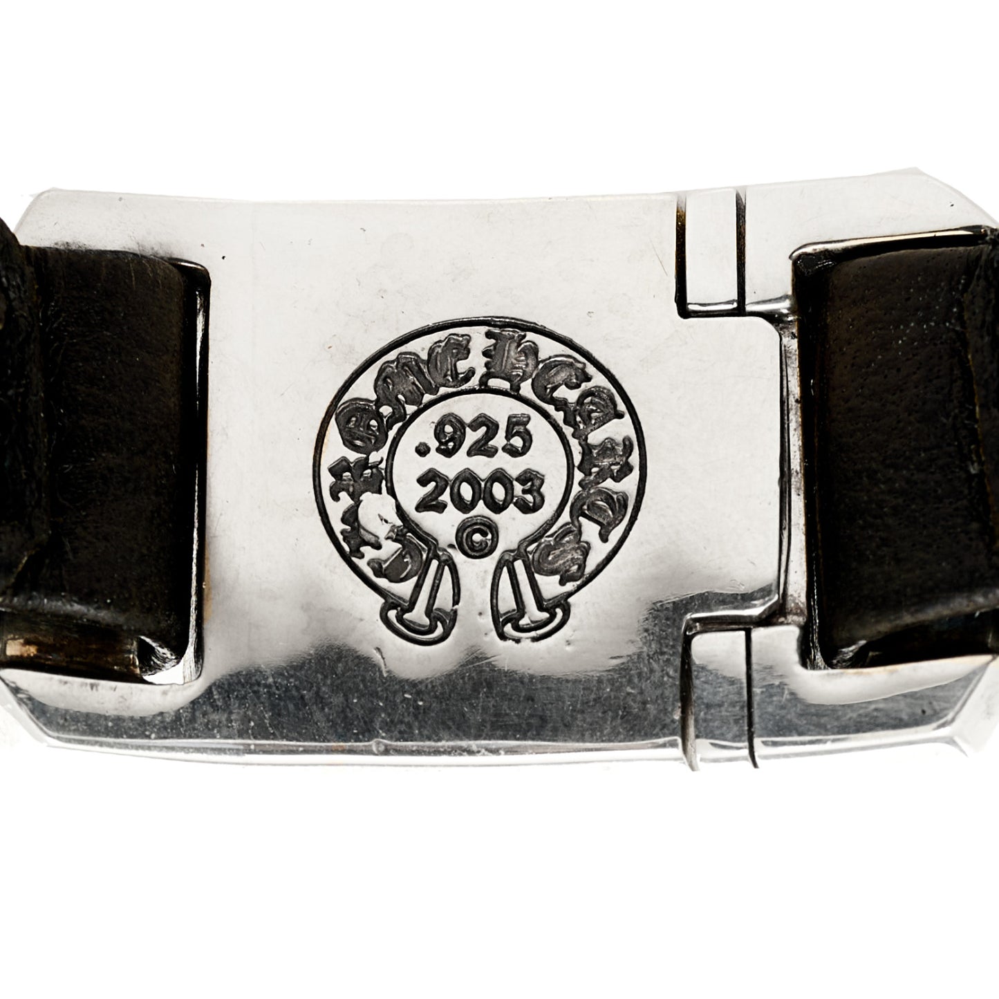 Sterling Silver Leather Maltese Cross Bracelet