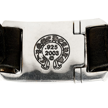 Chrome Hearts Sterling Silver Leather Maltese Cross Bracelet 4 of 4