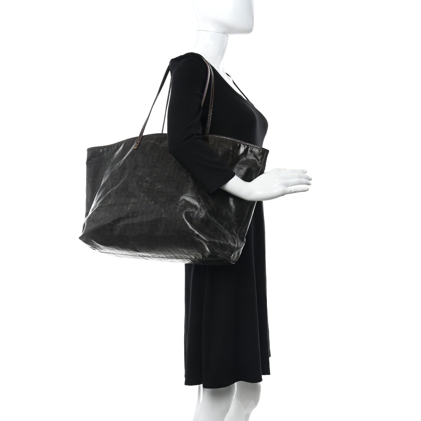Zucca Spalmati Matrioska Large Roll Tote Tobacco Black