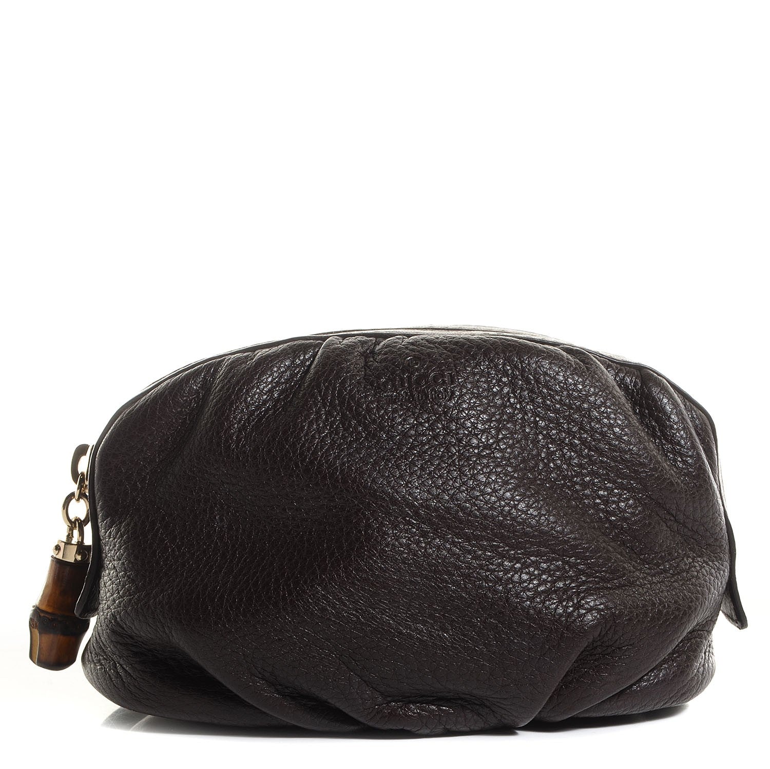 Gucci Deerskin Medium Bamboo Cosmetic Case Dark Brown 1 of 7