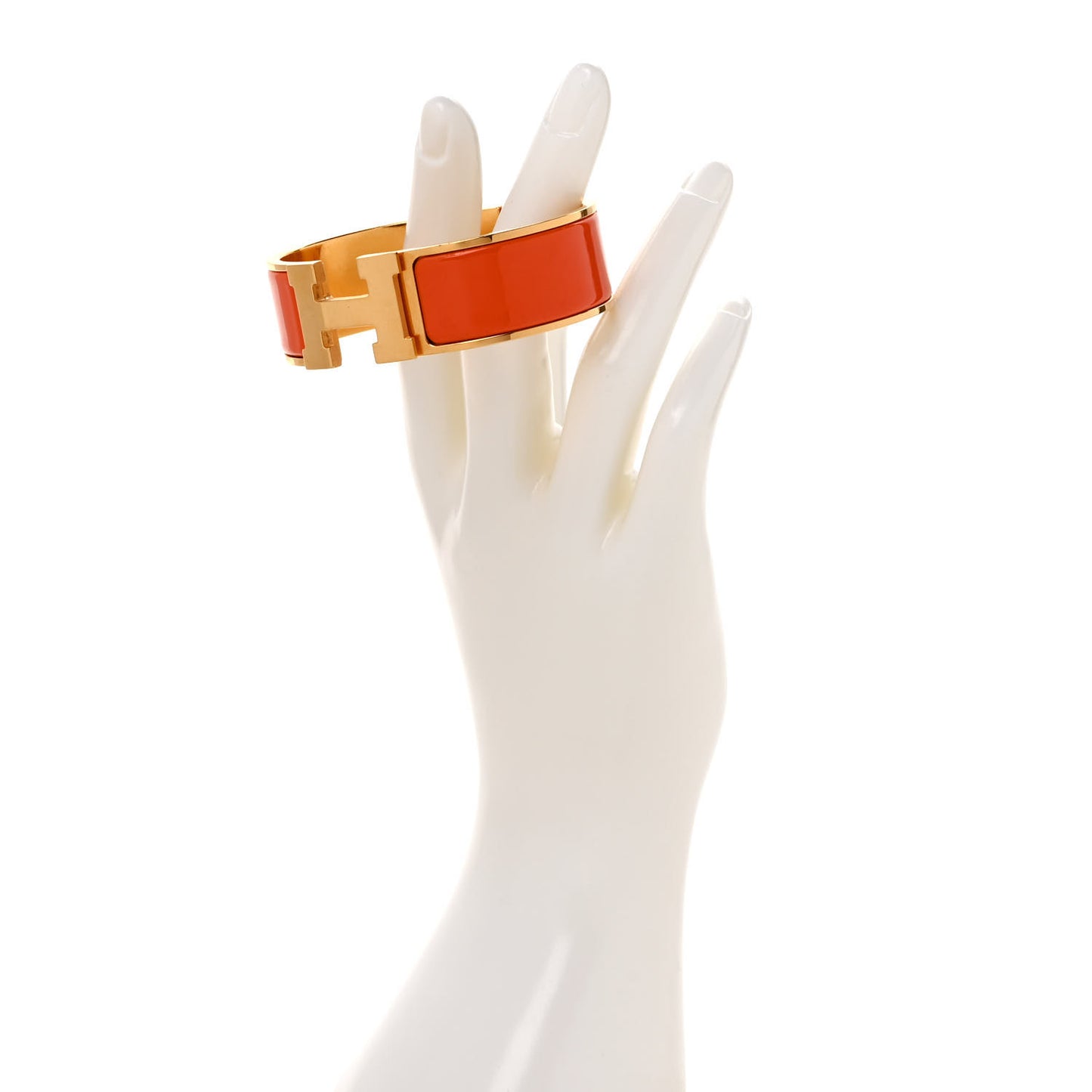 Enamel Wide Clic Clac H Bracelet GM Orange