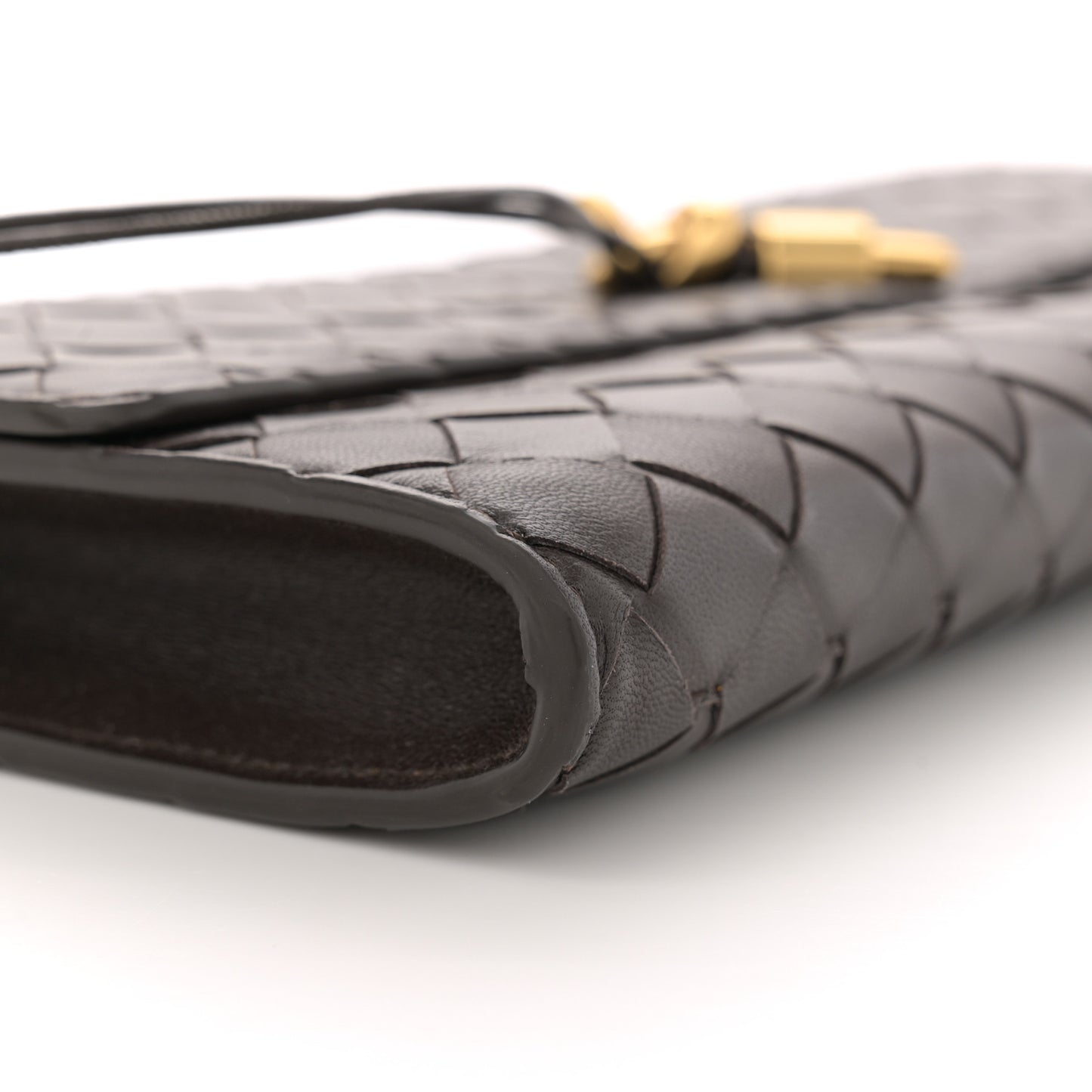 Nappa Intrecciato Long Andiamo Top Handle Clutch Fondant