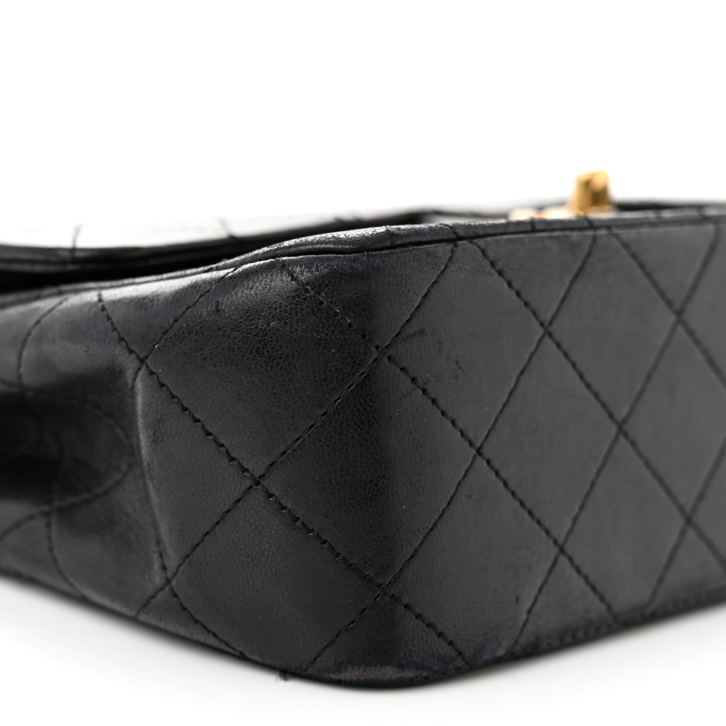 Lambskin Quilted Small Double Flap Black