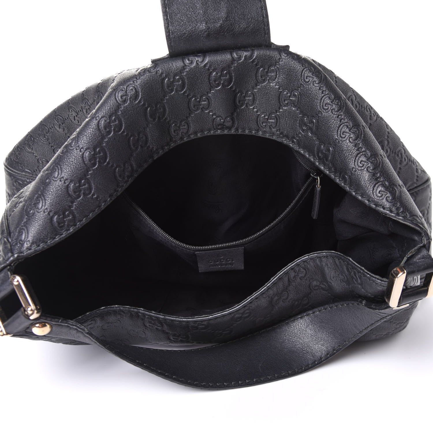 Gucci Guccissima Large New Ladies Web Hobo Black 5 of 14