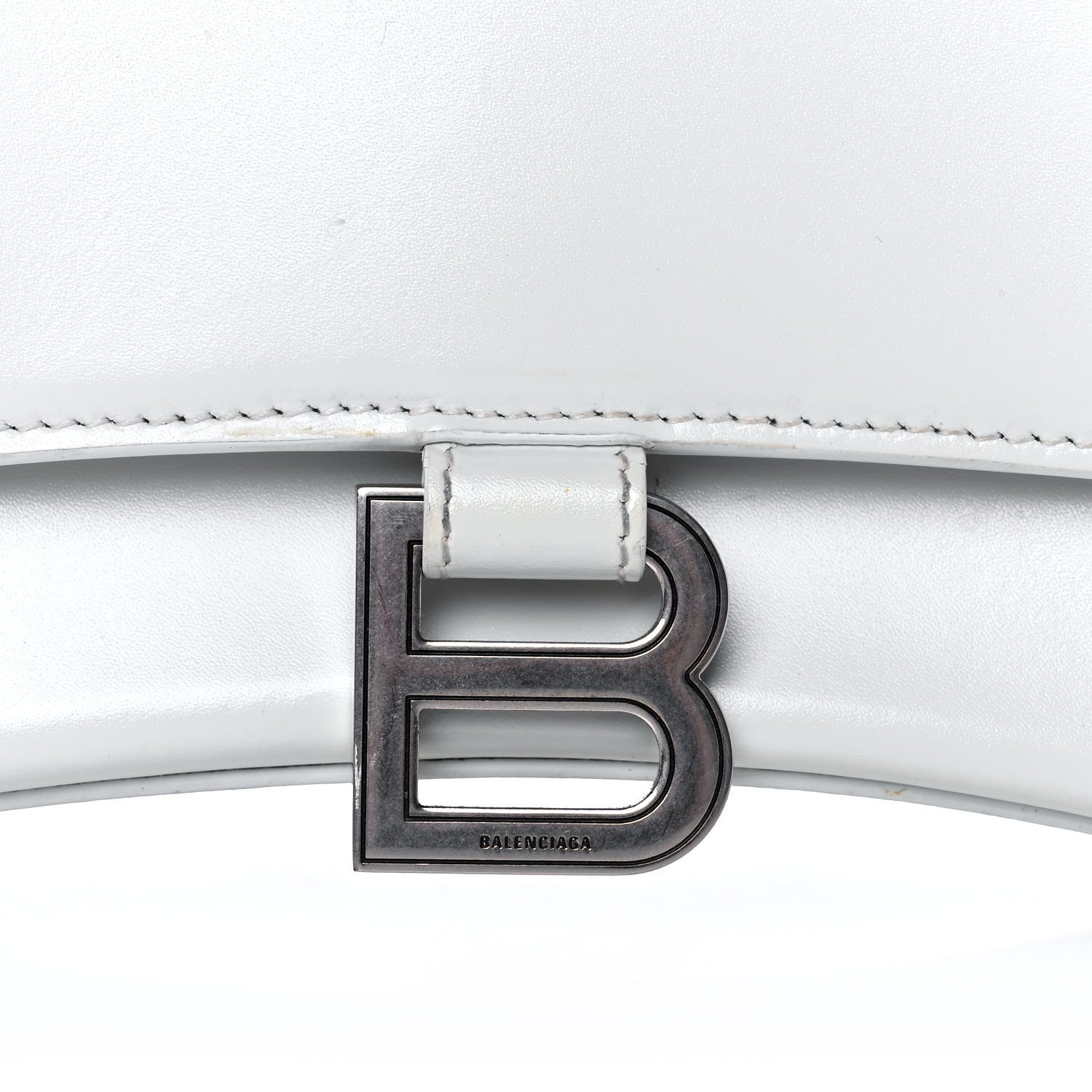 Balenciaga Shiny Box Calfskin Small Hourglass Top Handle Bag White 8 of 20