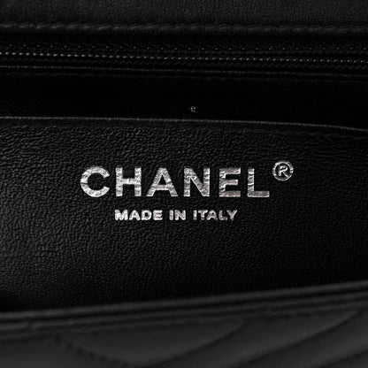 Chanel Lambskin Chevron Quilted Mini Square Flap Black 6 of 12