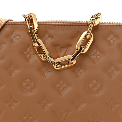 Louis Vuitton Lambskin Embossed Monogram Coussin PM Camel 9 of 12