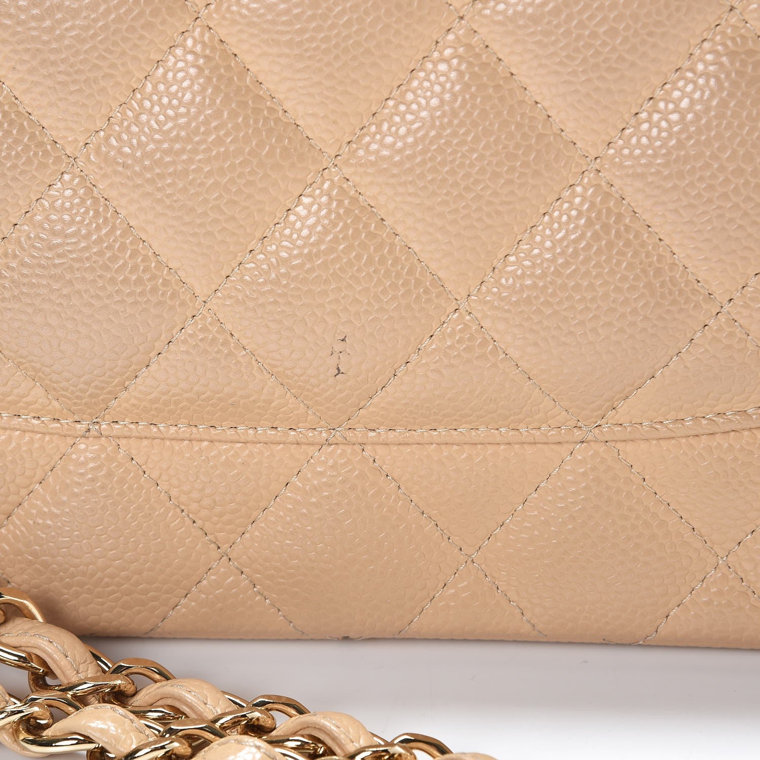 Chanel Caviar Quilted Jumbo Double Flap Beige Clair 10 of 12