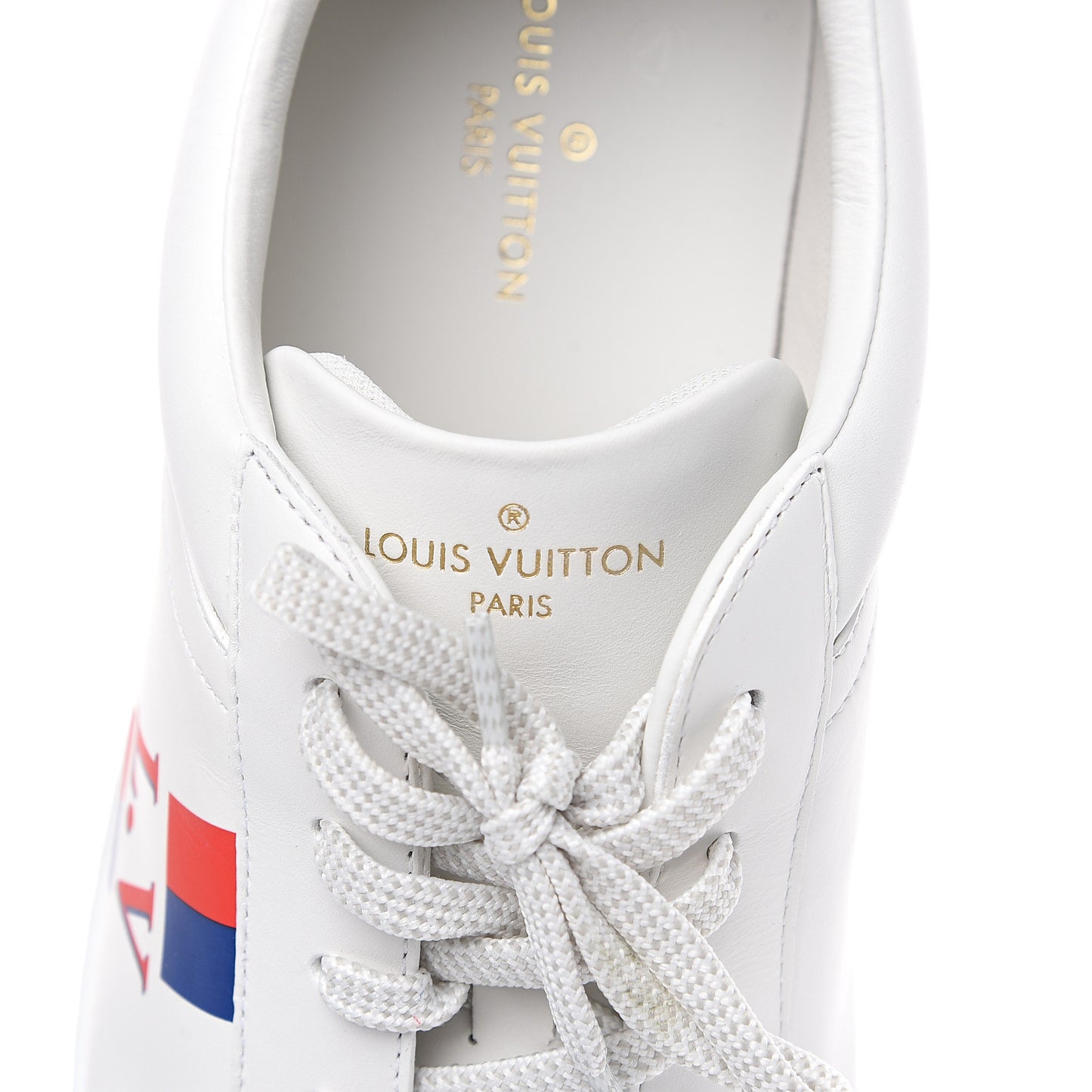 Calfskin Luxembourg Sneakers 10 White Red Blue